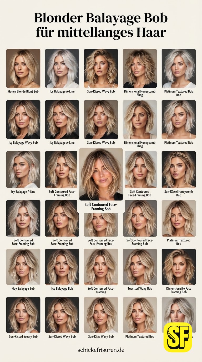 Blonder Balayage Bob für mittellanges Haar