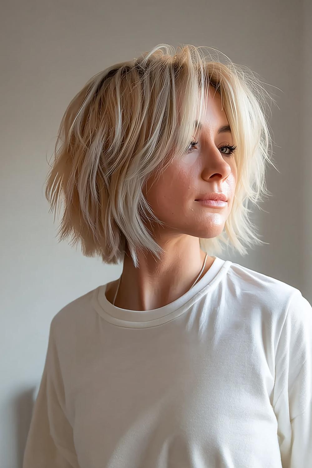 Texturierter Blond-Bob