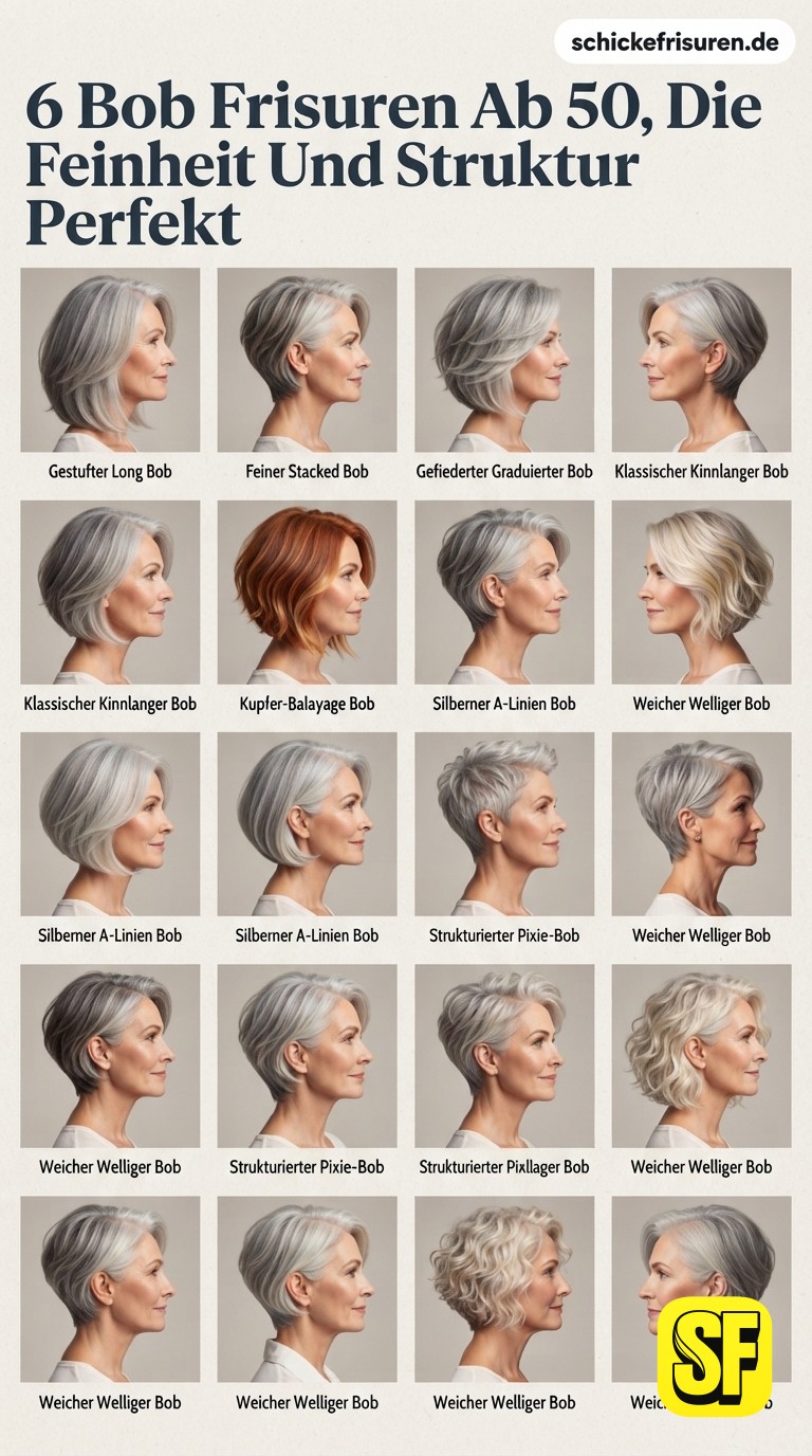 6 Bob Frisuren Ab 50, Die Feinheit Und Struktur Perfekt
