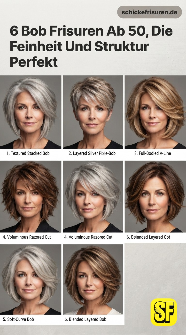 6 Bob Frisuren Ab 50, Die Feinheit Und Struktur Perfekt