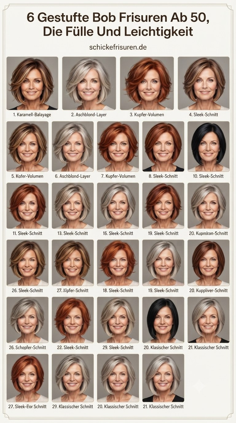 6 Gestufte Bob Frisuren Ab 50, Die Fülle Und Leichtigkeit
