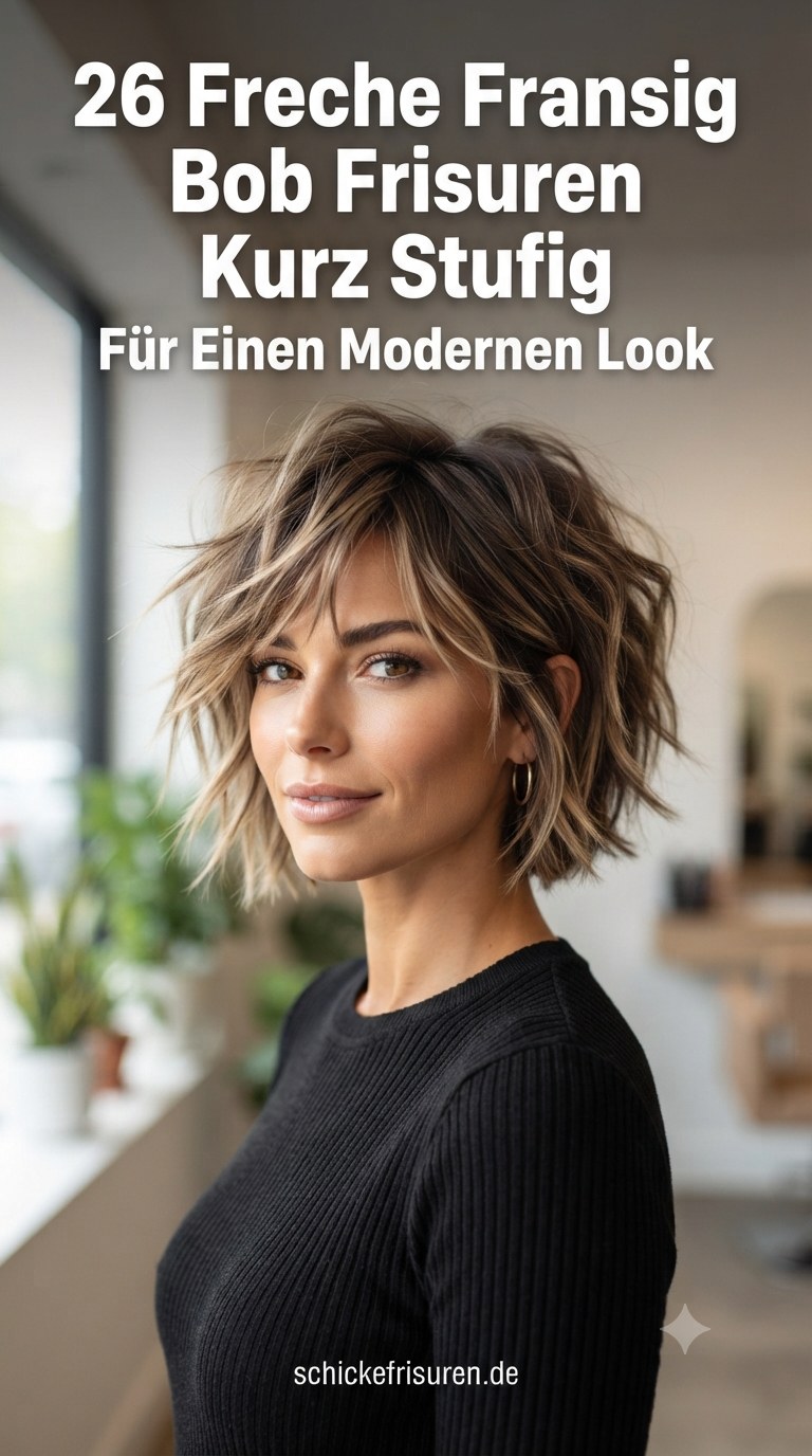 26 Freche Fransig Bob Frisuren Kurz Stufig Für Einen Modernen Look