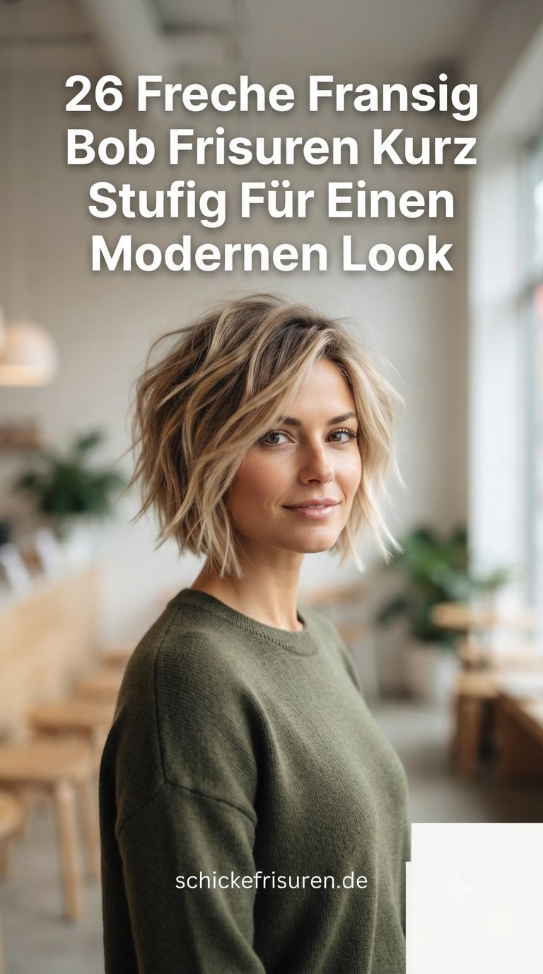 26 Freche Fransig Bob Frisuren Kurz Stufig Für Einen Modernen Look