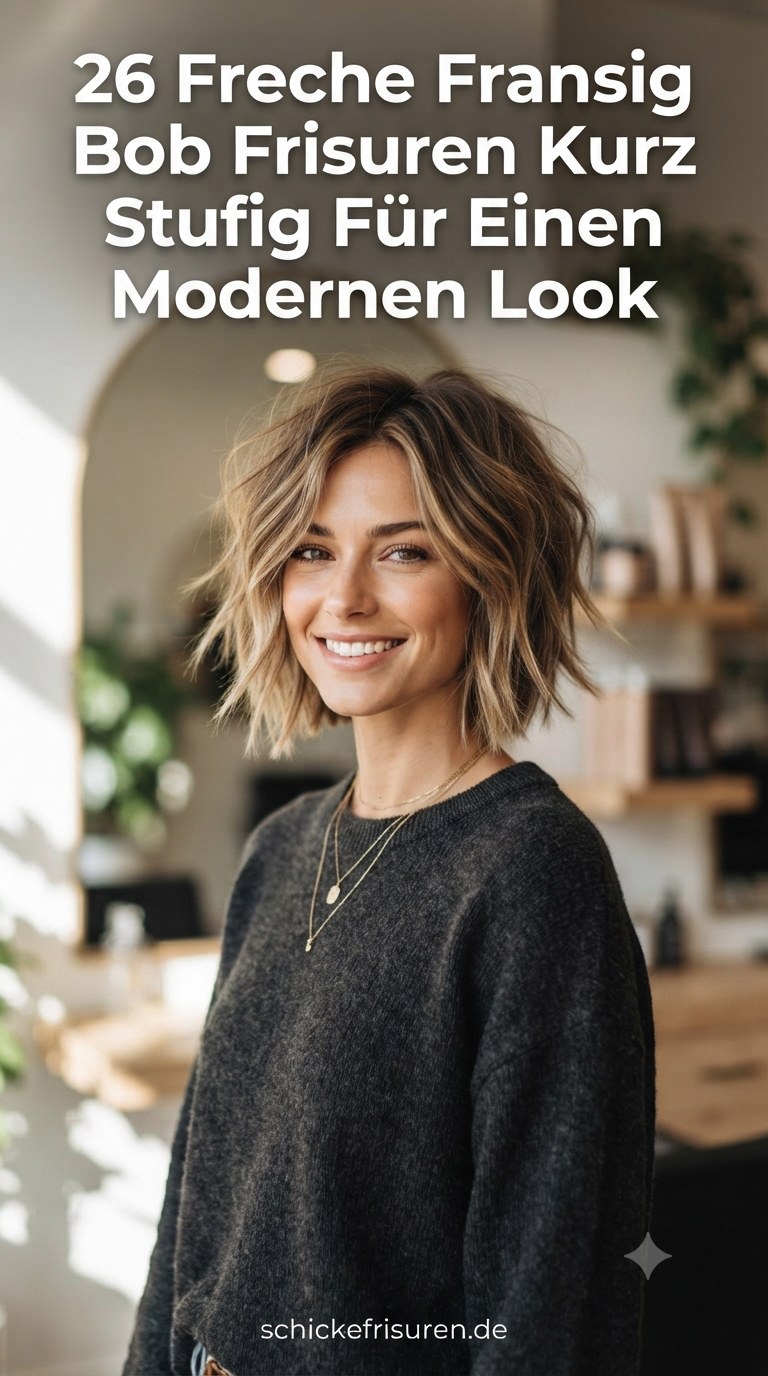 26 Freche Fransig Bob Frisuren Kurz Stufig Für Einen Modernen Look