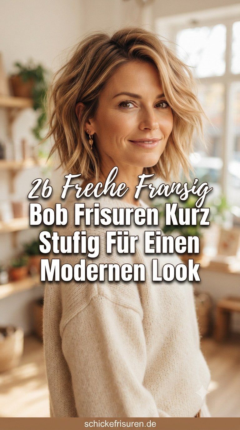 26 Freche Fransig Bob Frisuren Kurz Stufig Für Einen Modernen Look
