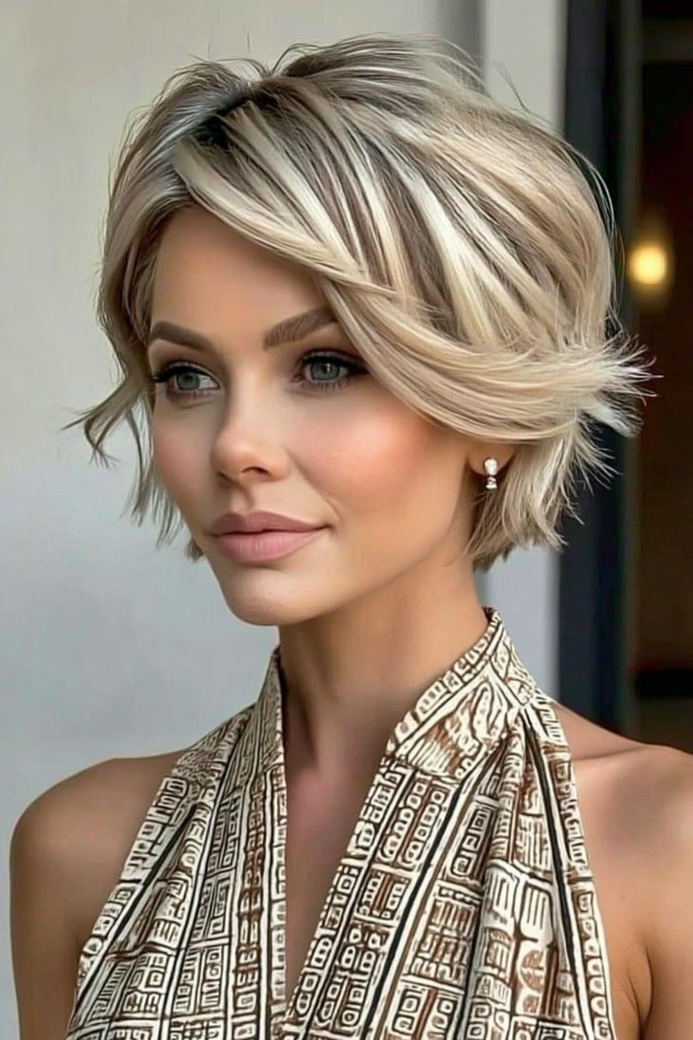 Eleganter Seitenscheitel-Bob