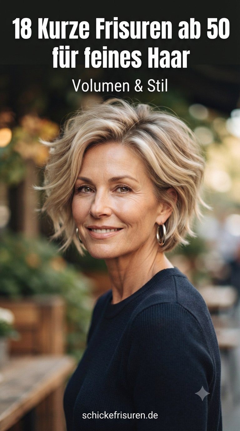 18 Kurze Frisuren ab 50 für feines Haar - Volumen & Stil