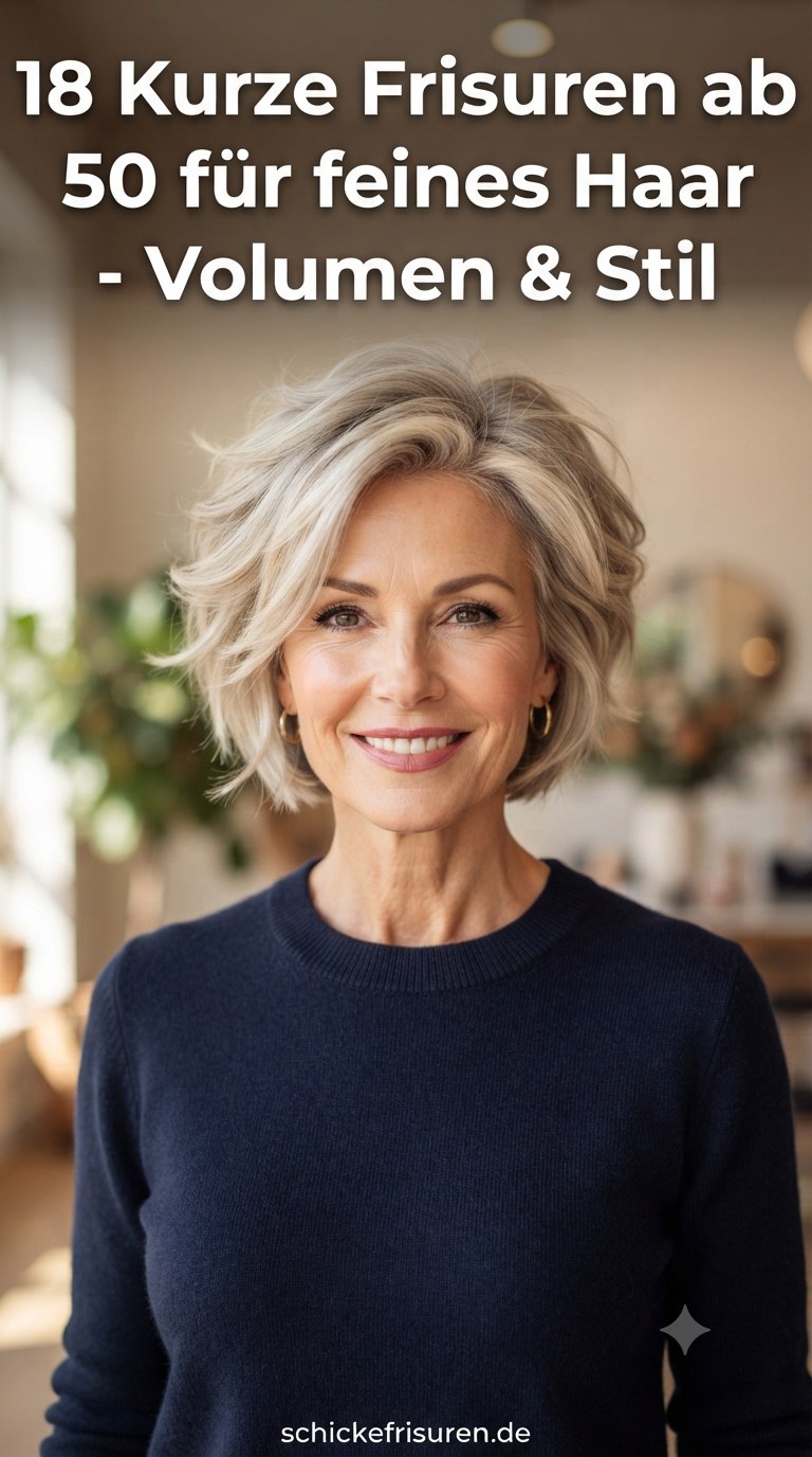 18 Kurze Frisuren ab 50 für feines Haar - Volumen & Stil