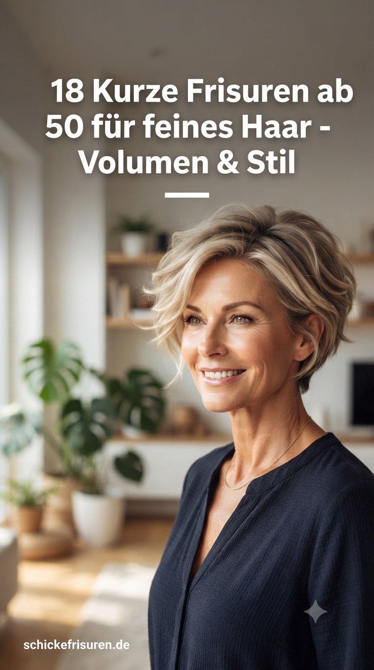 18 Kurze Frisuren ab 50 für feines Haar - Volumen & Stil