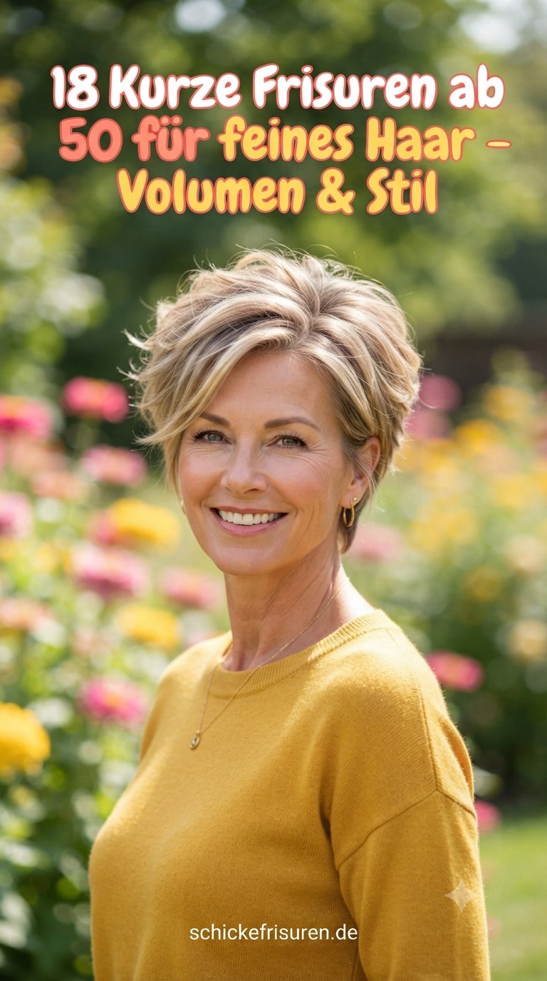 18 Kurze Frisuren ab 50 für feines Haar - Volumen & Stil