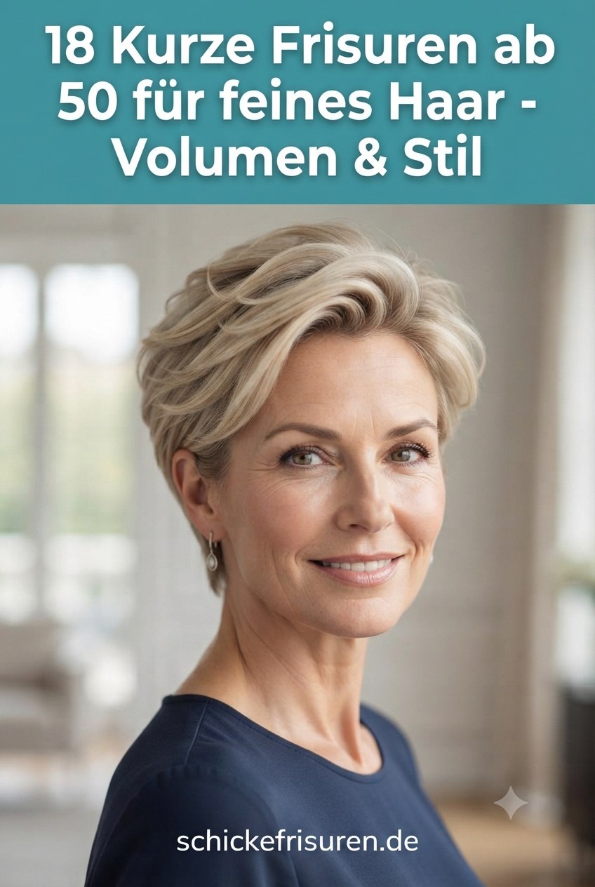 18 Kurze Frisuren ab 50 für feines Haar - Volumen & Stil