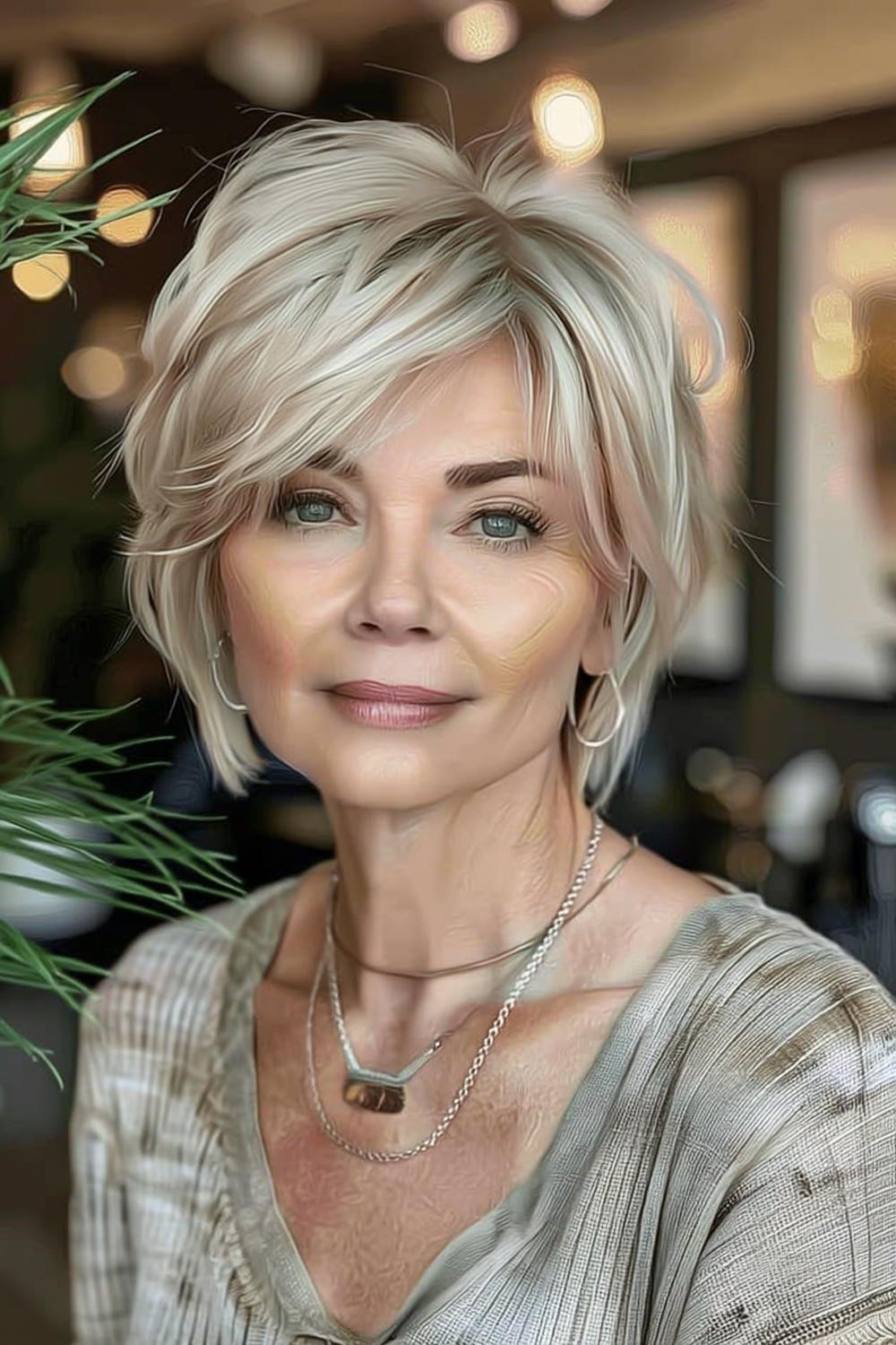 Eleganter Platinblond-Bob