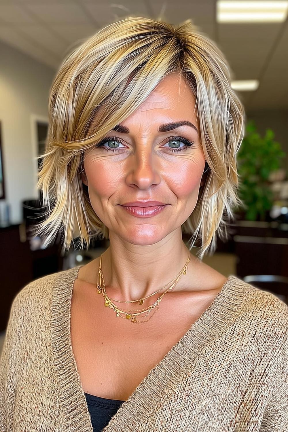 Blonder Shag mit Bewegung