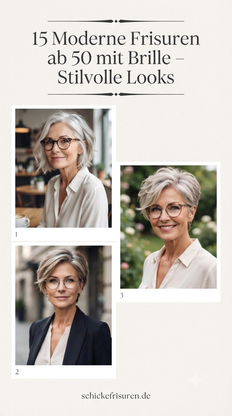15 Moderne Frisuren ab 50 mit Brille - Stilvolle Looks