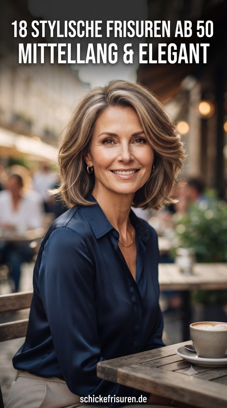 18 Stylische Frisuren ab 50 - Mittellang & Elegant