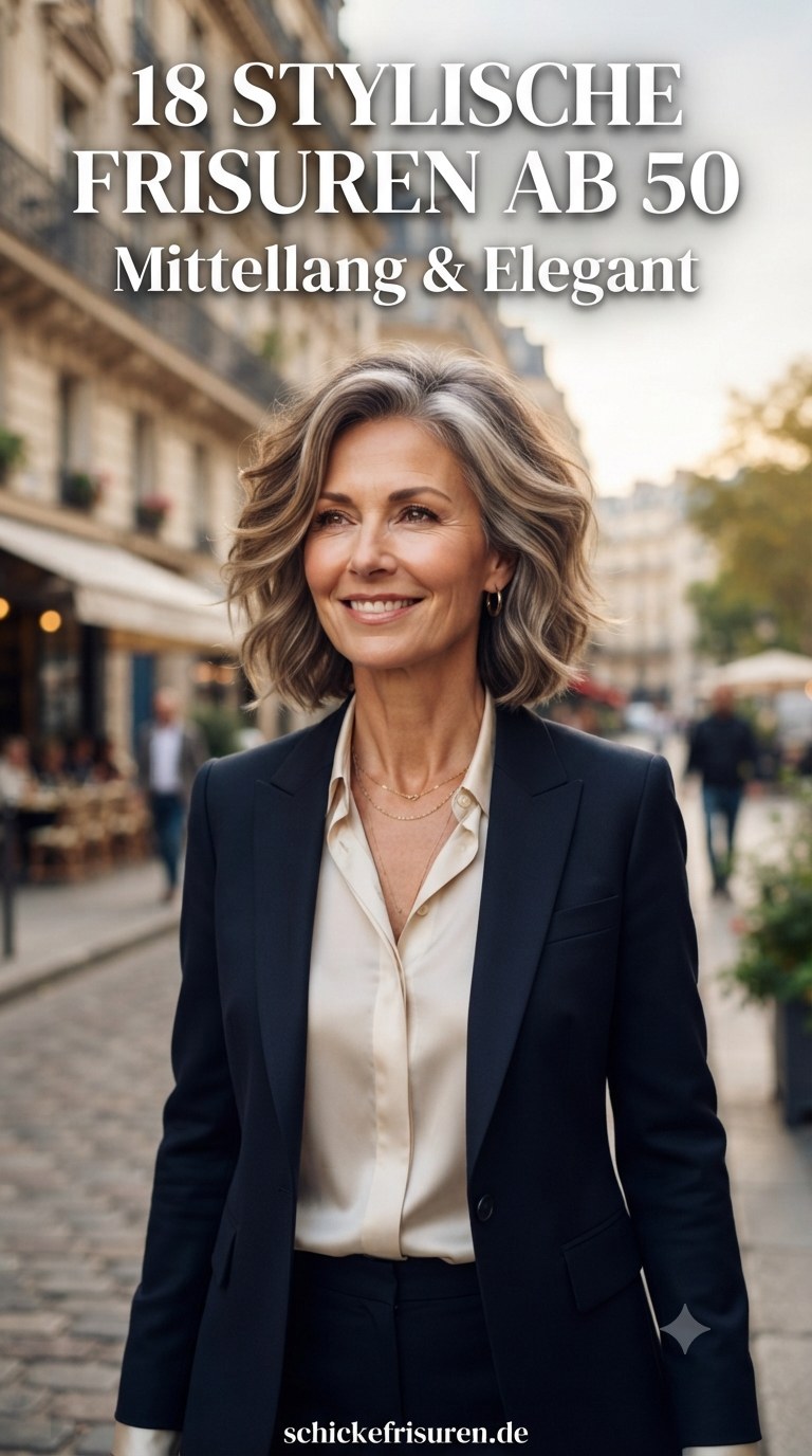 18 Stylische Frisuren ab 50 - Mittellang & Elegant