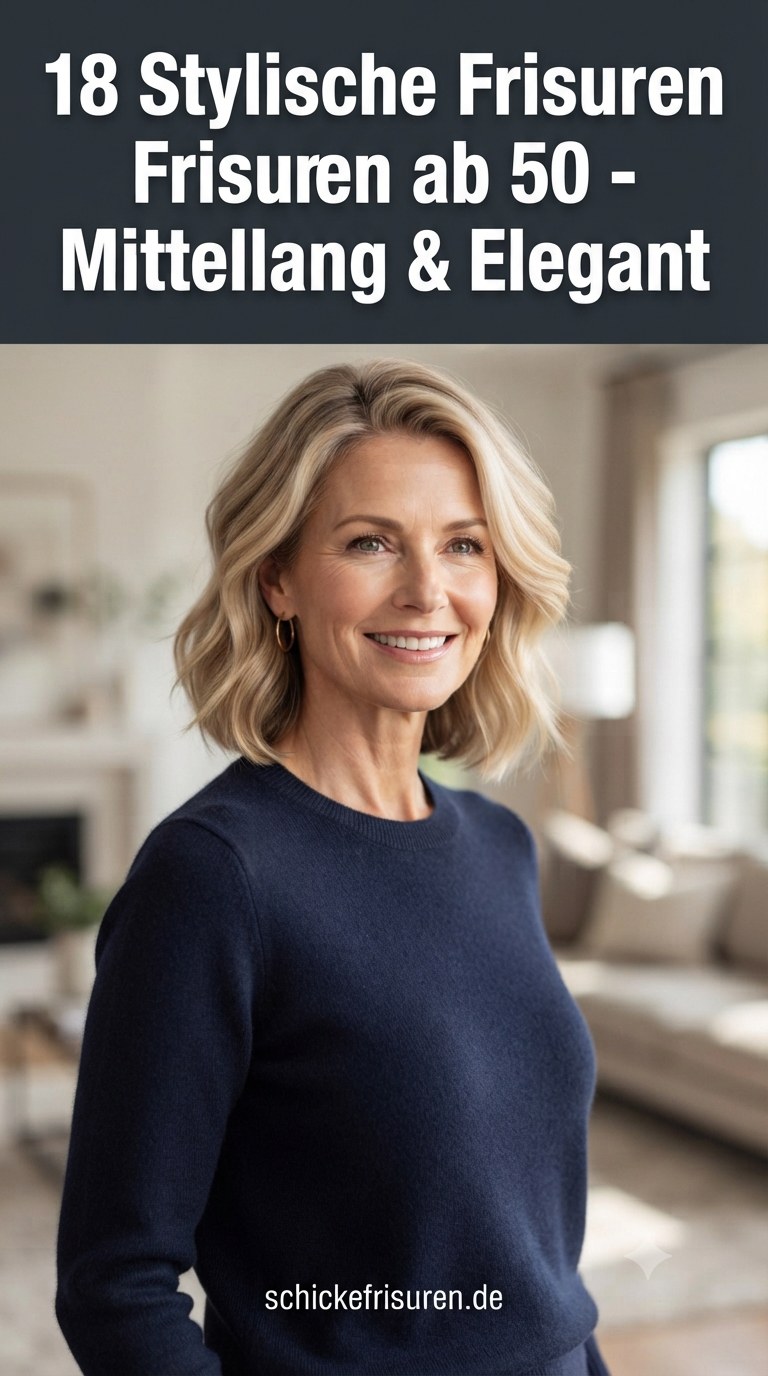 18 Stylische Frisuren ab 50 - Mittellang & Elegant