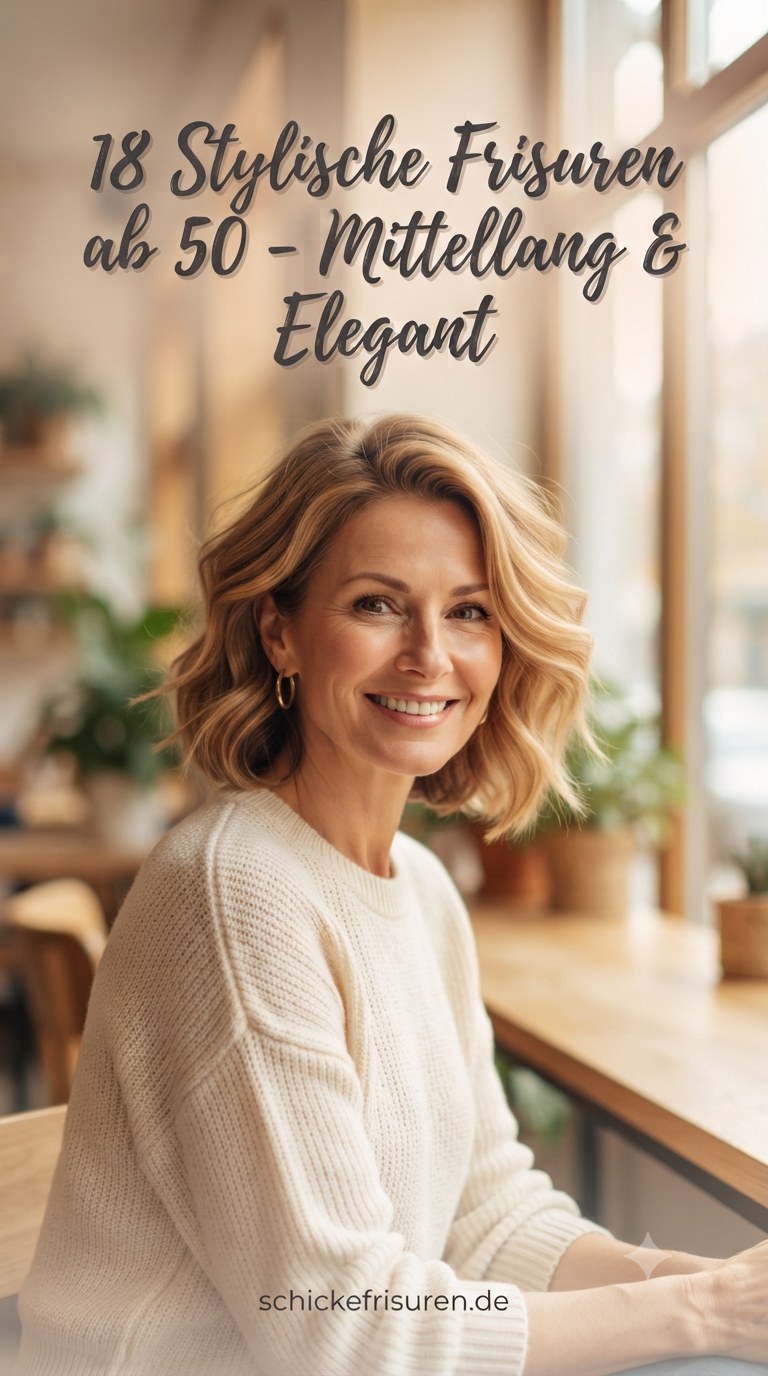 18 Stylische Frisuren ab 50 - Mittellang & Elegant
