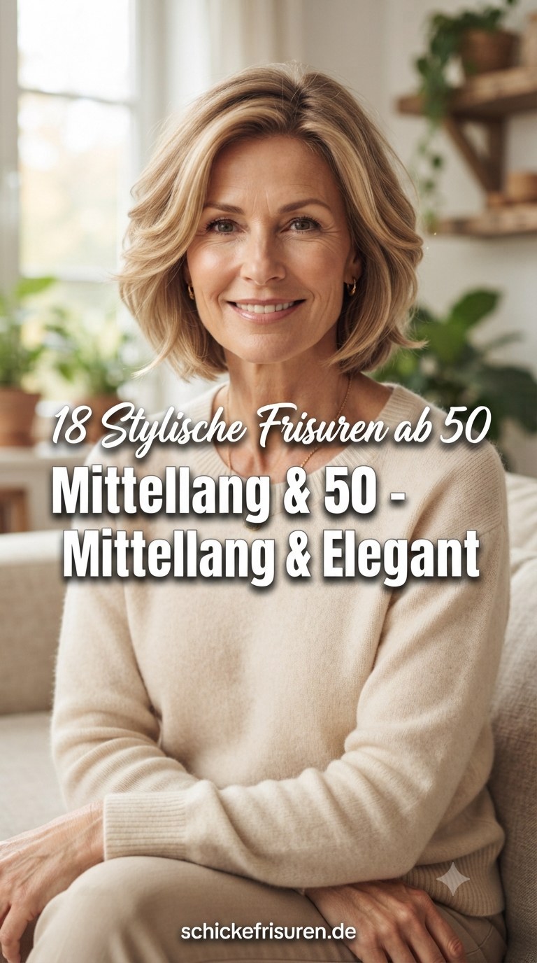 18 Stylische Frisuren ab 50 - Mittellang & Elegant