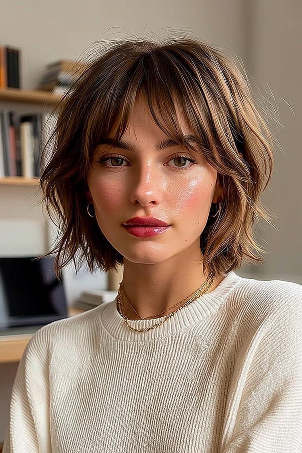 Texturierter Bob mit Highlights