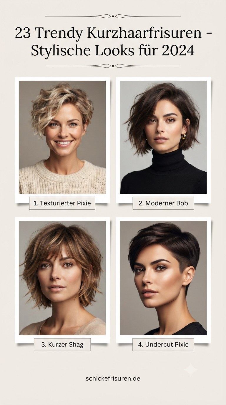23 Trendy Kurzhaarfrisuren - Stylische Looks für 2024