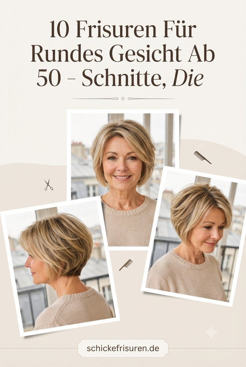 10 Frisuren Für Rundes Gesicht Ab 50 - Schnitte, Die