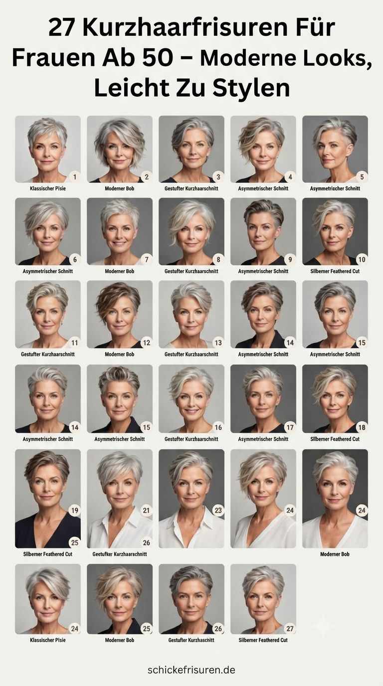 27 Kurzhaarfrisuren Für Frauen Ab 50 – Moderne Looks, Leicht Zu Stylen