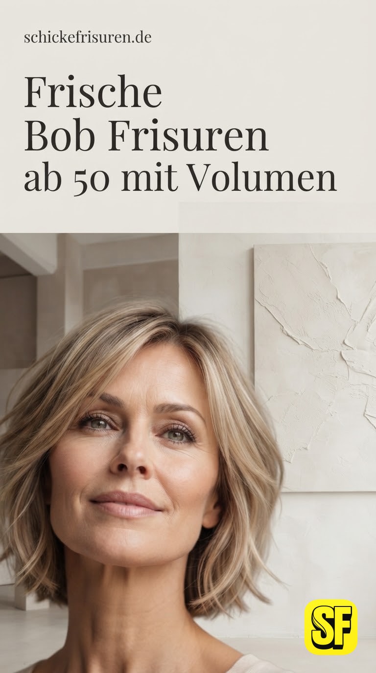 Frische Bob Frisuren ab 50 mit Volumen