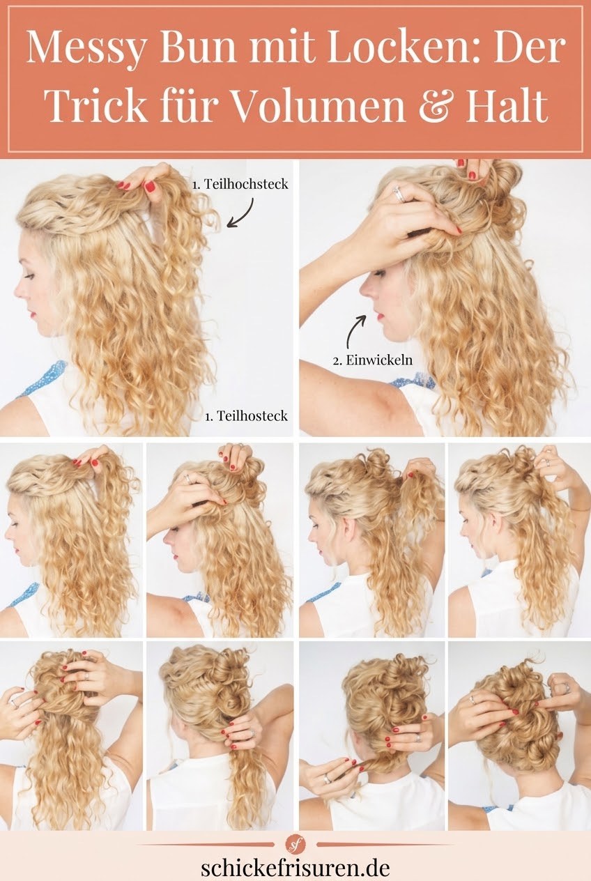 Messy Bun mit Locken: Der Trick für Volumen & Halt