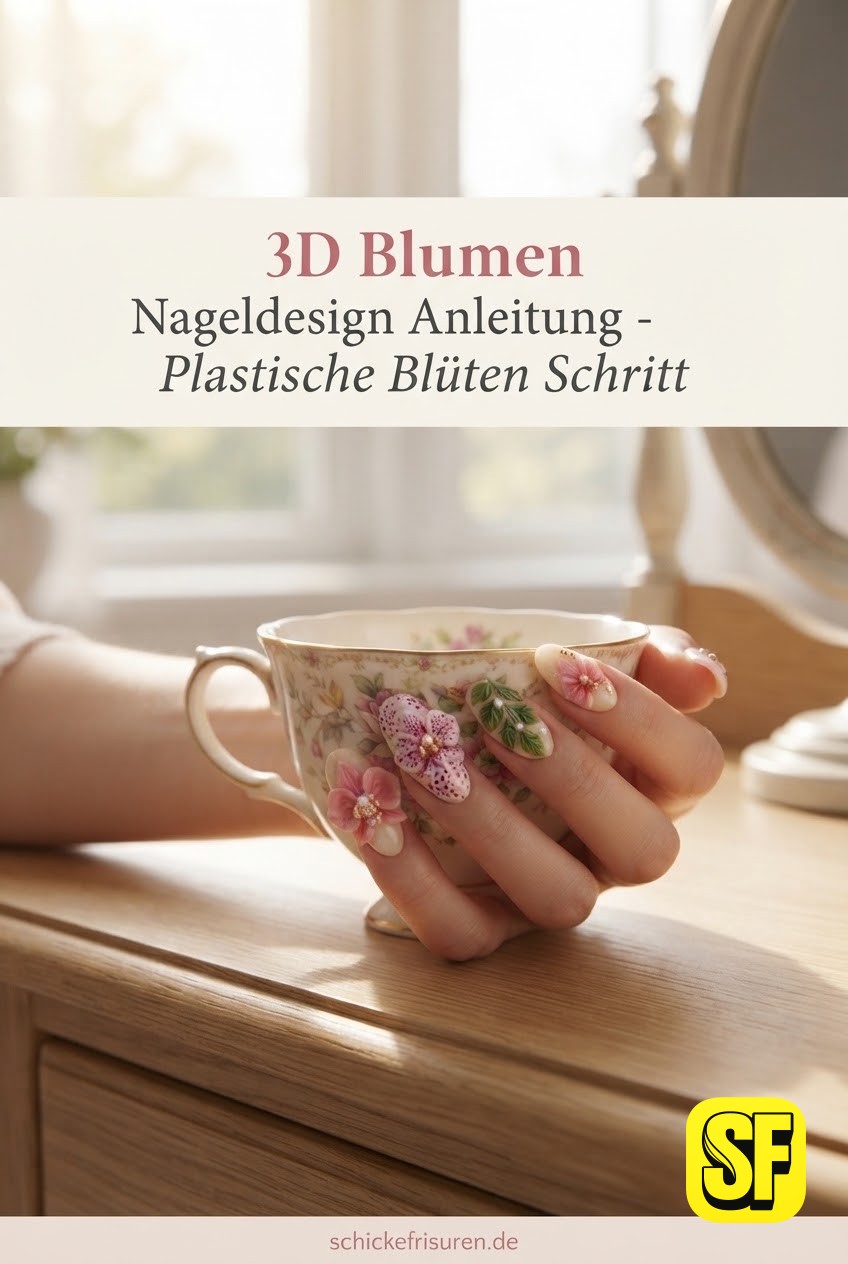3D Blumen Nageldesign Anleitung - Plastische Blüten Schritt