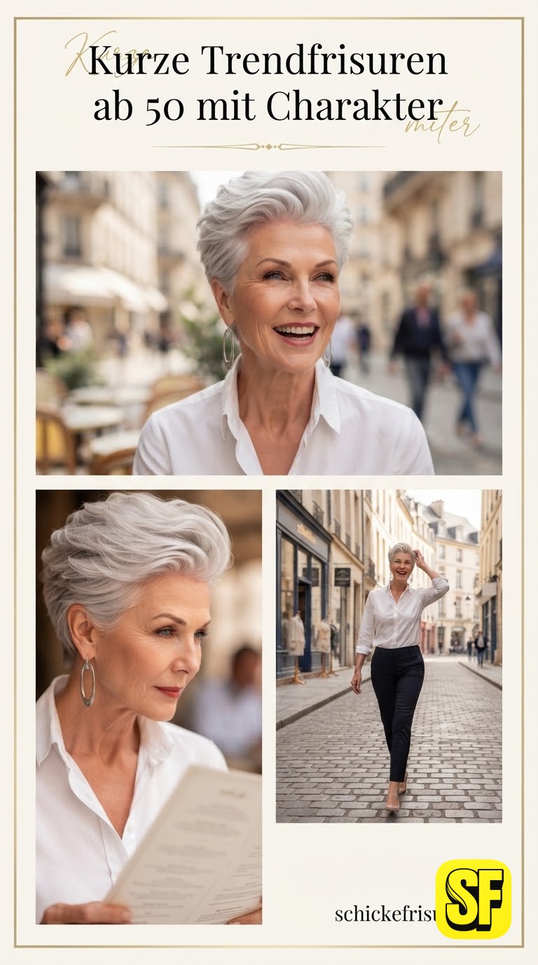 Kurze Trendfrisuren ab 50 mit Charakter