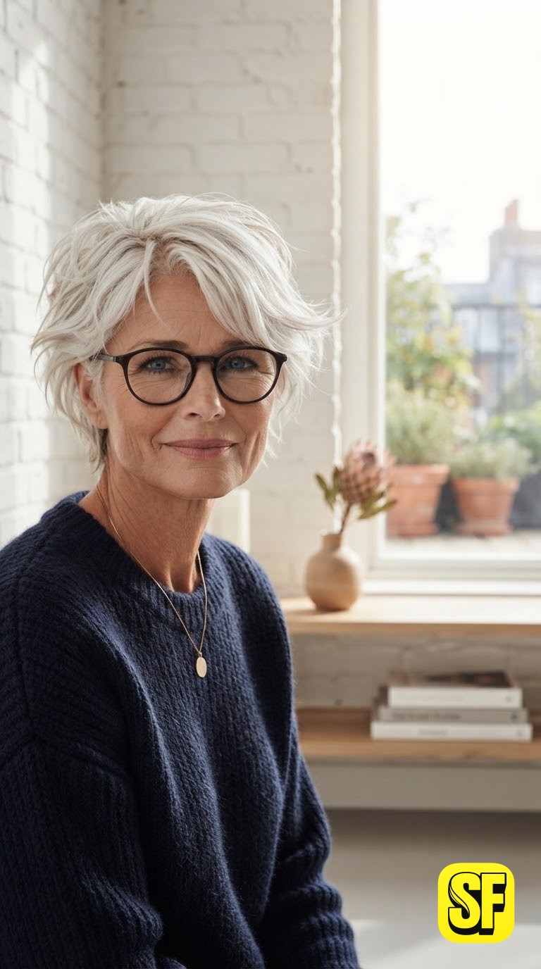 Peppige Kurzhaarfrisuren ab 50 mit Stil