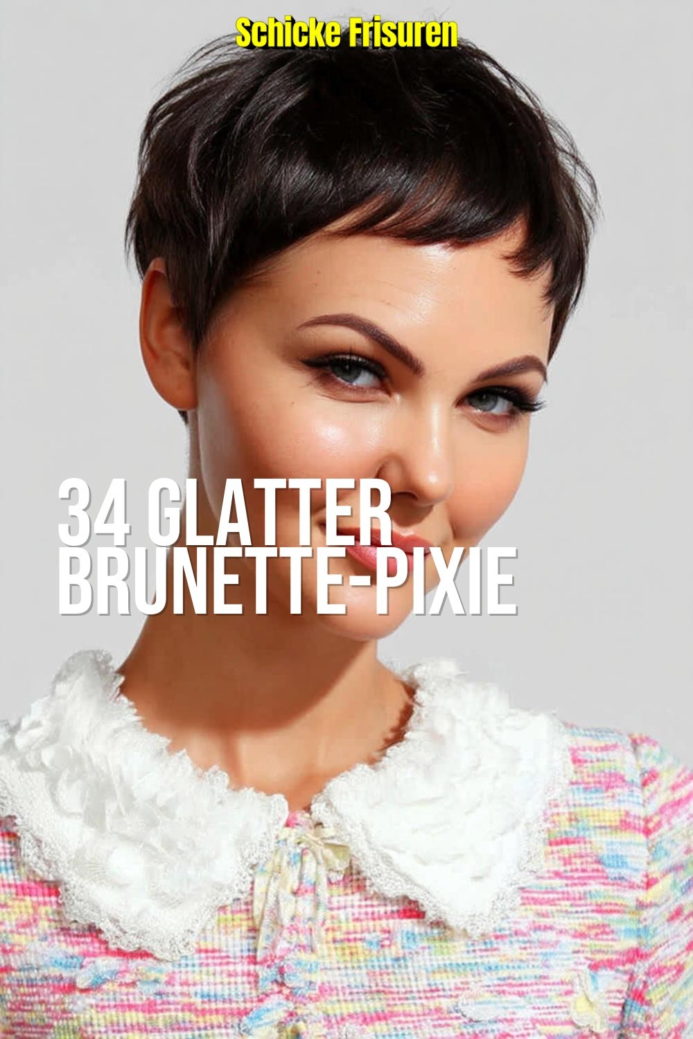 Glatter Brunette-Pixie