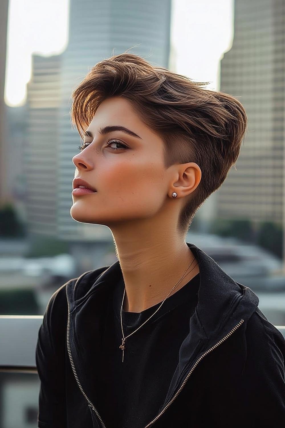 Seitlicher Swept-Back Look