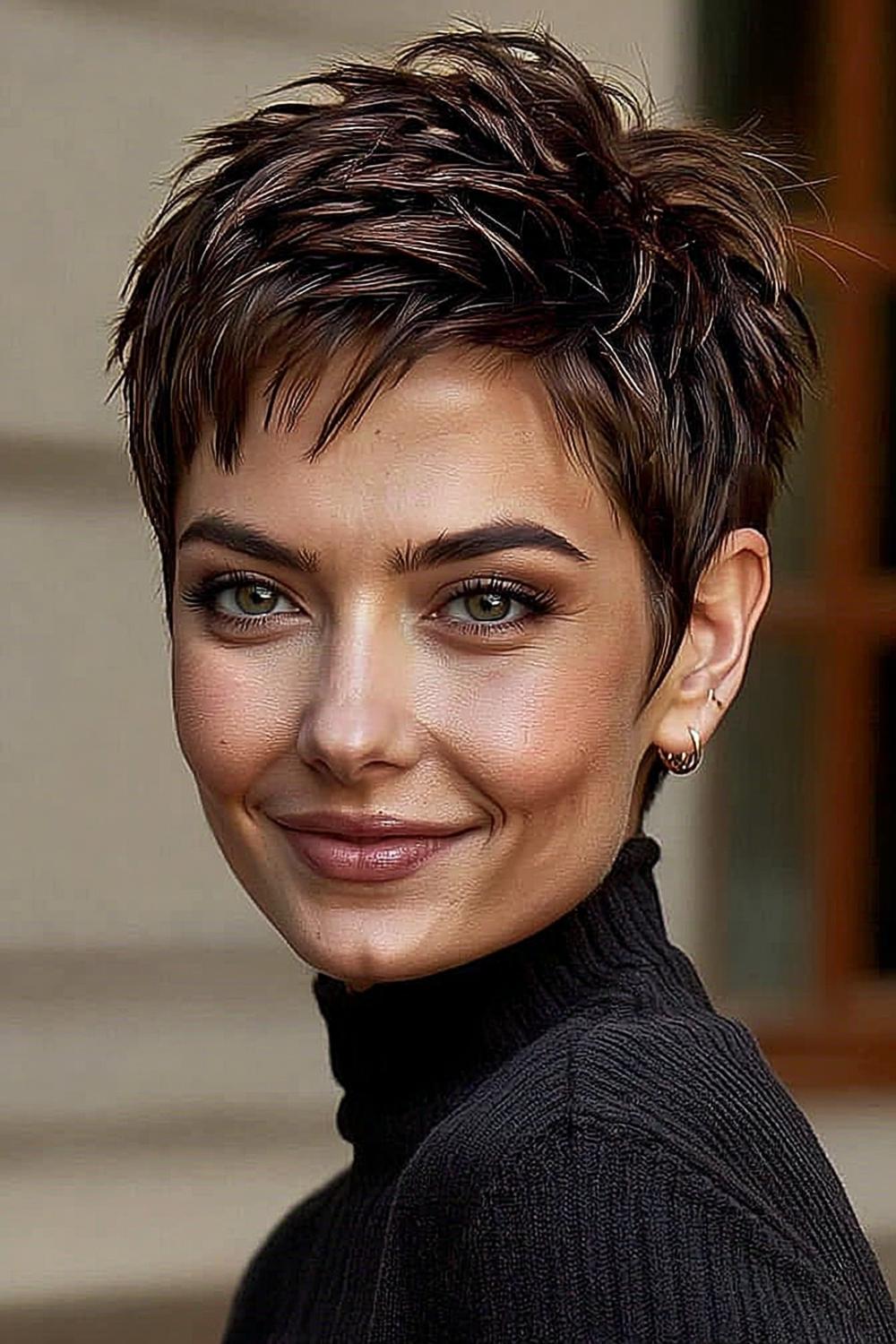 Eleganter Brunette-Pixie