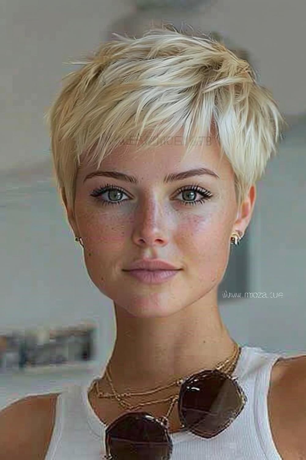 Voluminöser Blond-Pixie