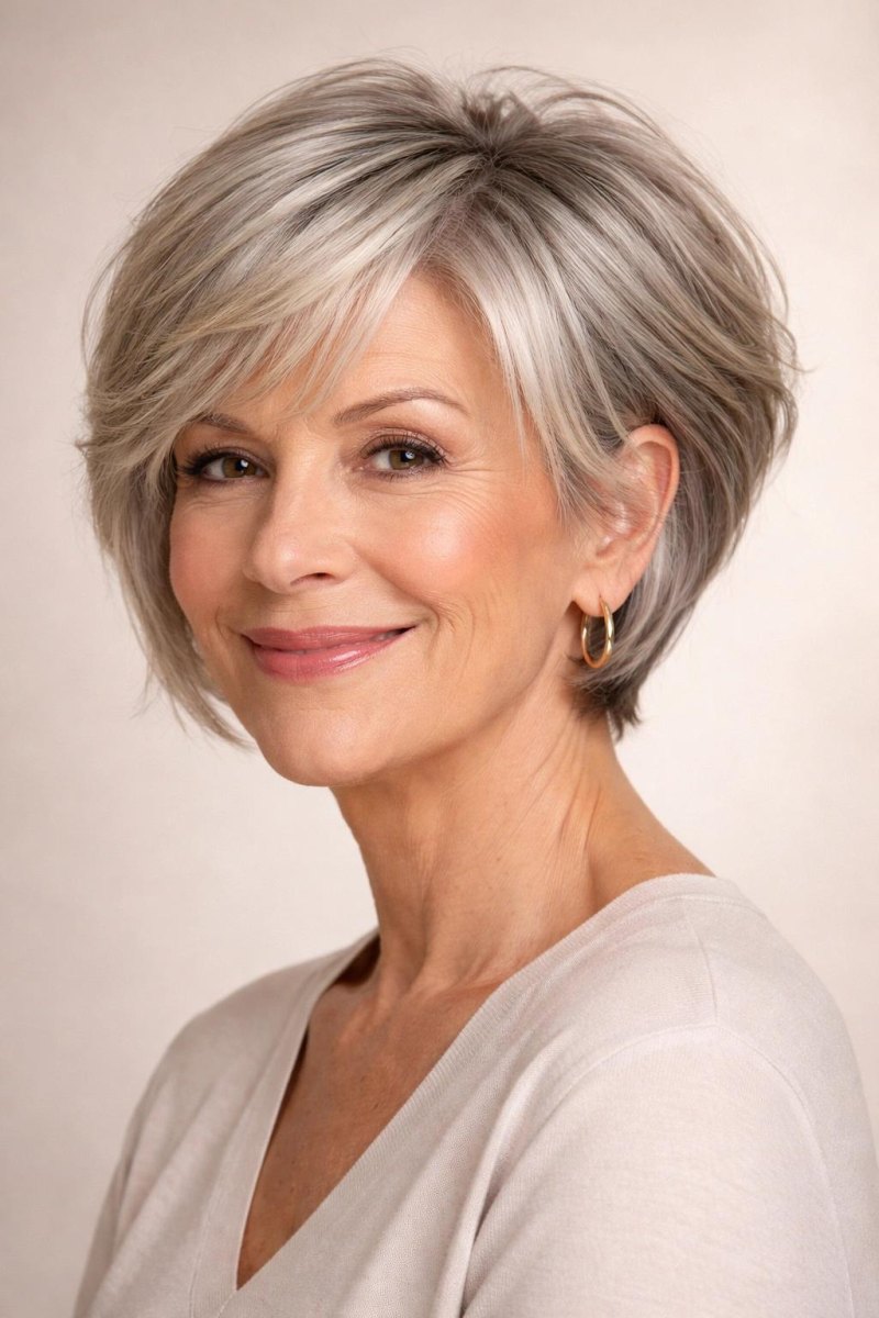 Gestufter Bob ab 50 moderne Frisuren mit Stil