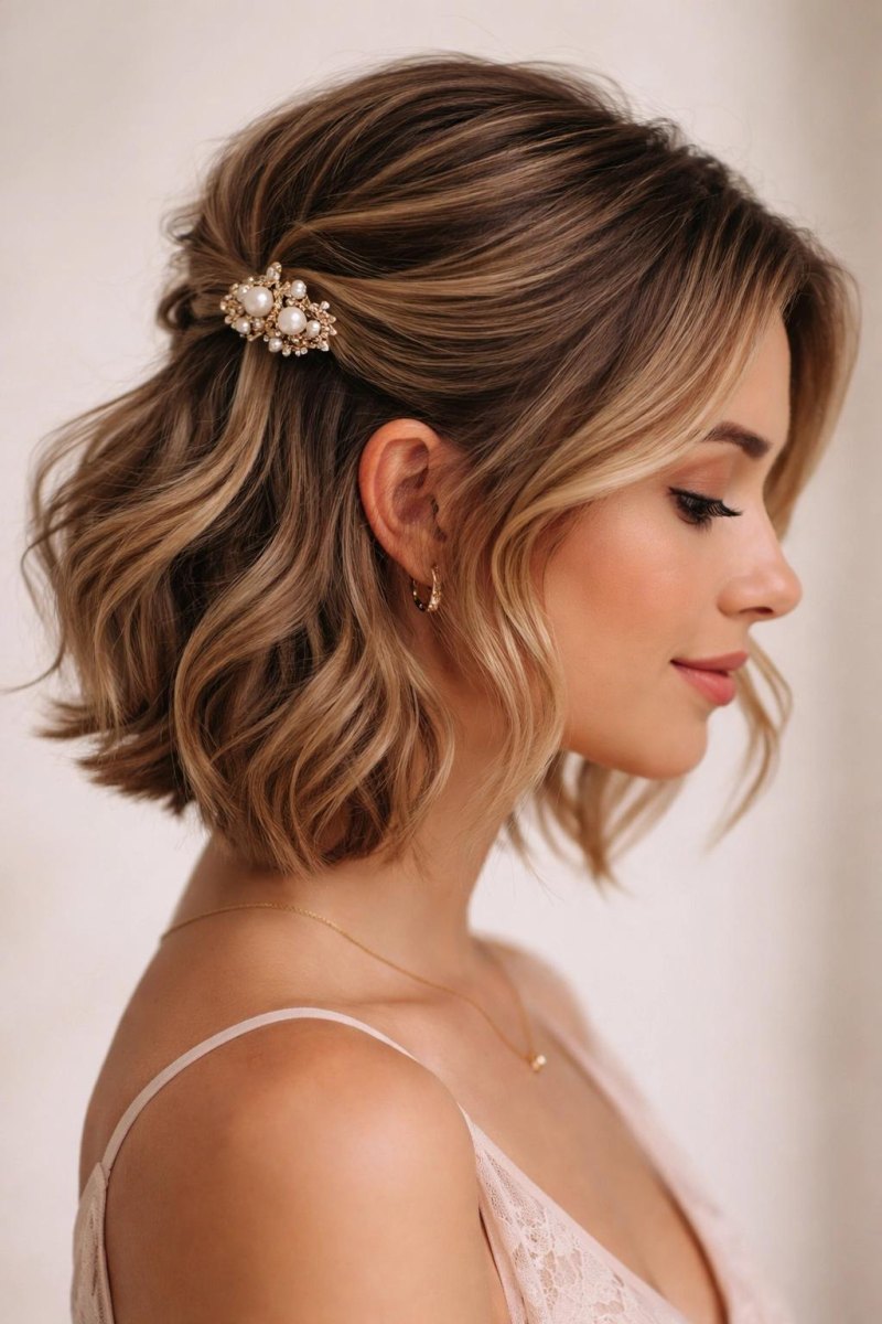 Romantische kurze Haare Klammer