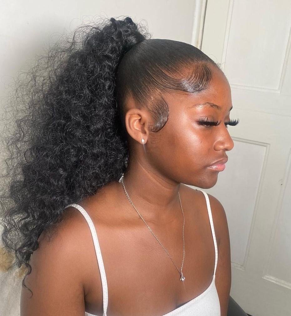 Baby Hair Slick Back Ponytail
