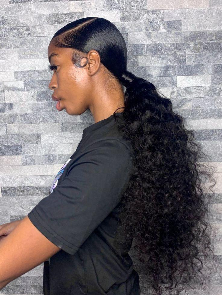 Tiefer Slick Back Ponytail Locken