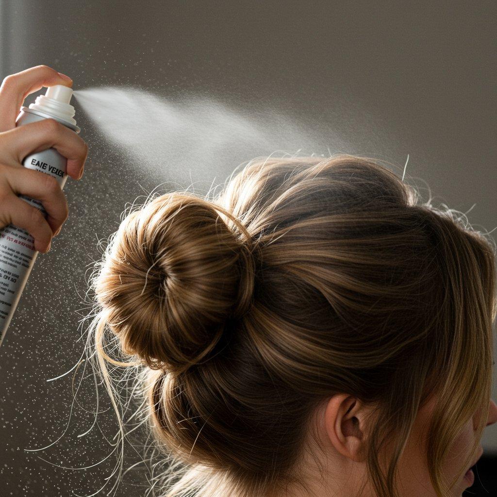Haltbarer Messy Bun mit Locken