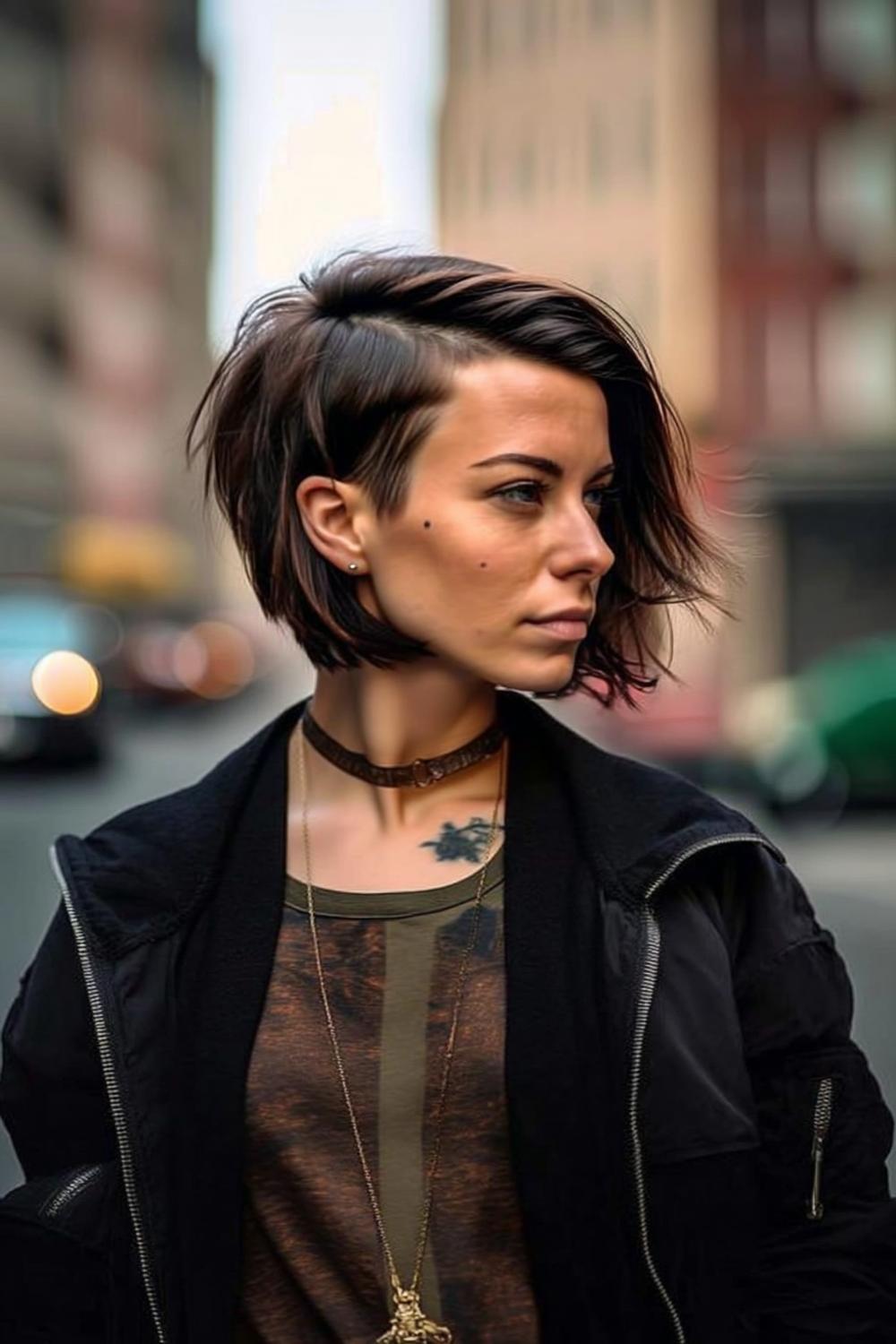 Asymmetrischer Sidecut-Look