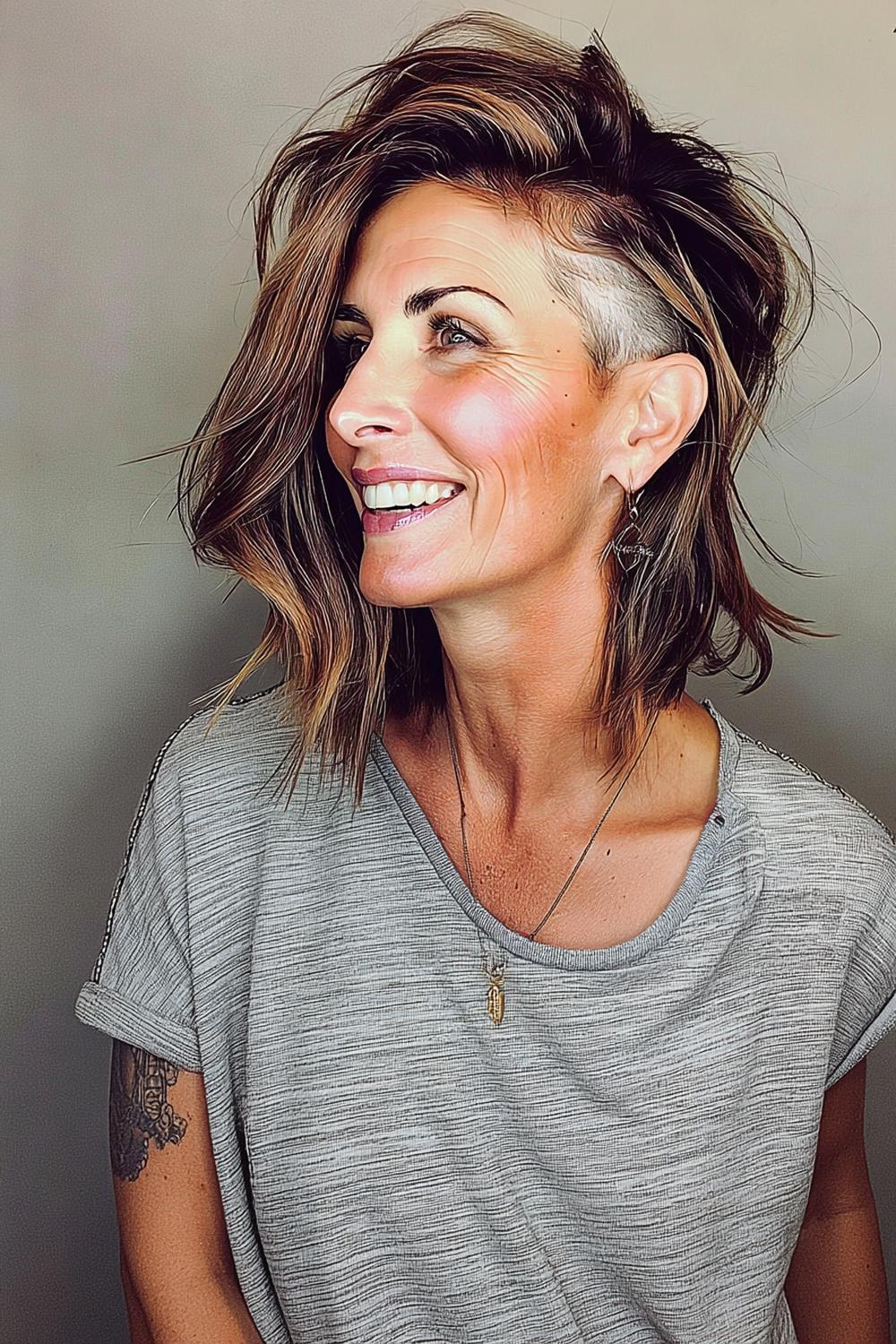 Seitlicher Shag-Undercut