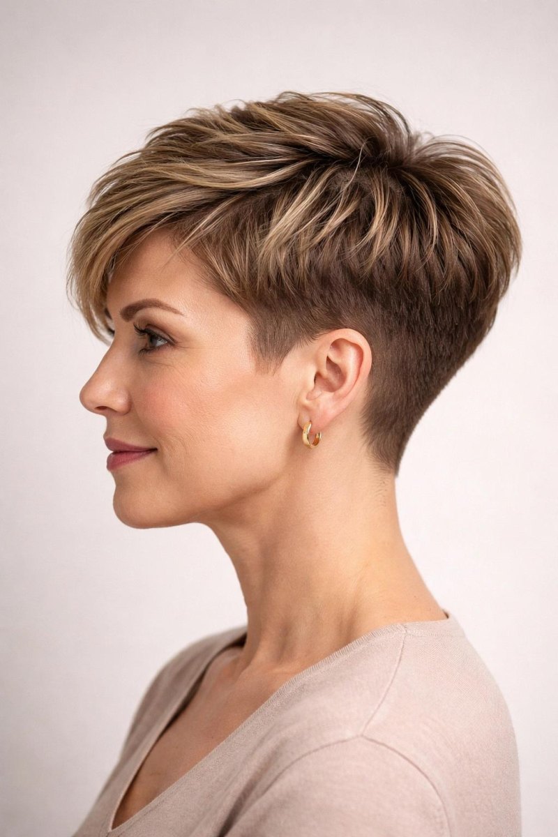 Pixie Undercut rundes Gesicht