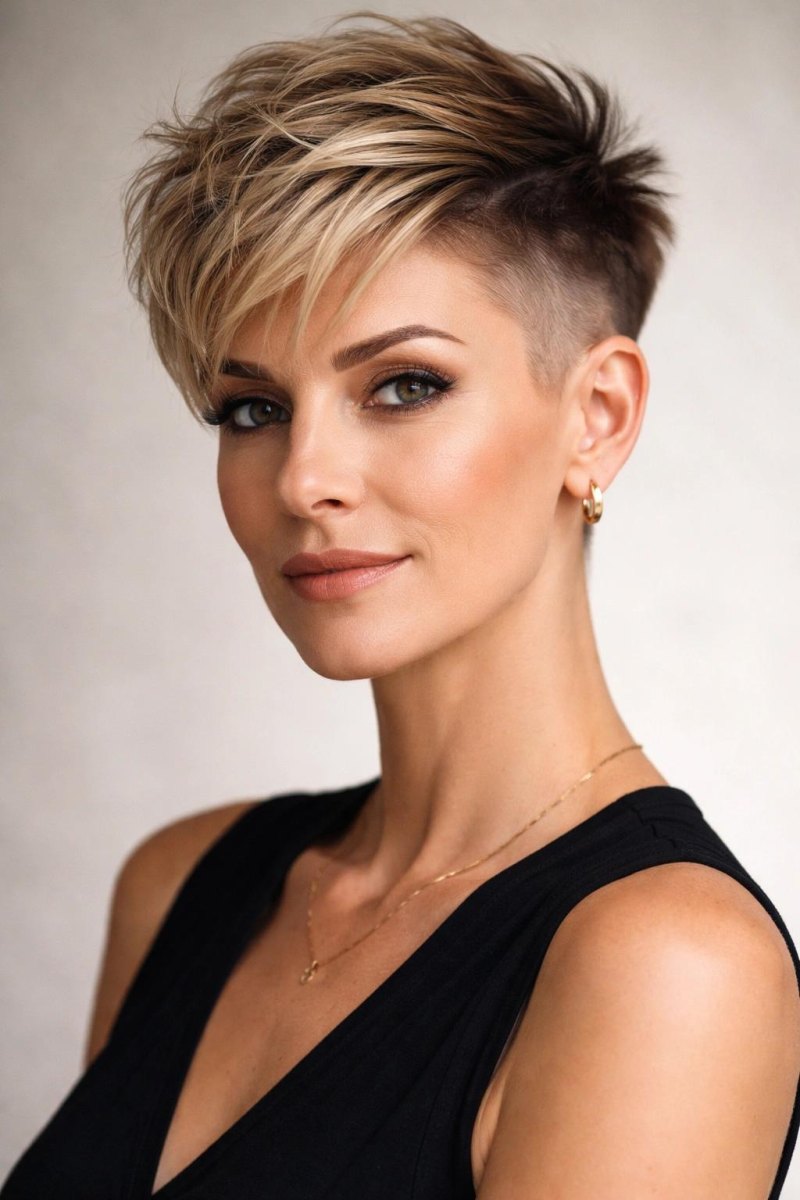 Langer Deckhaar Pixie Undercut