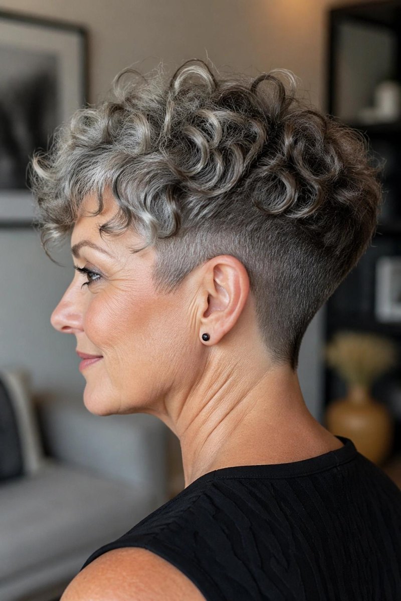 Lockiger Undercut Pixie ab 50