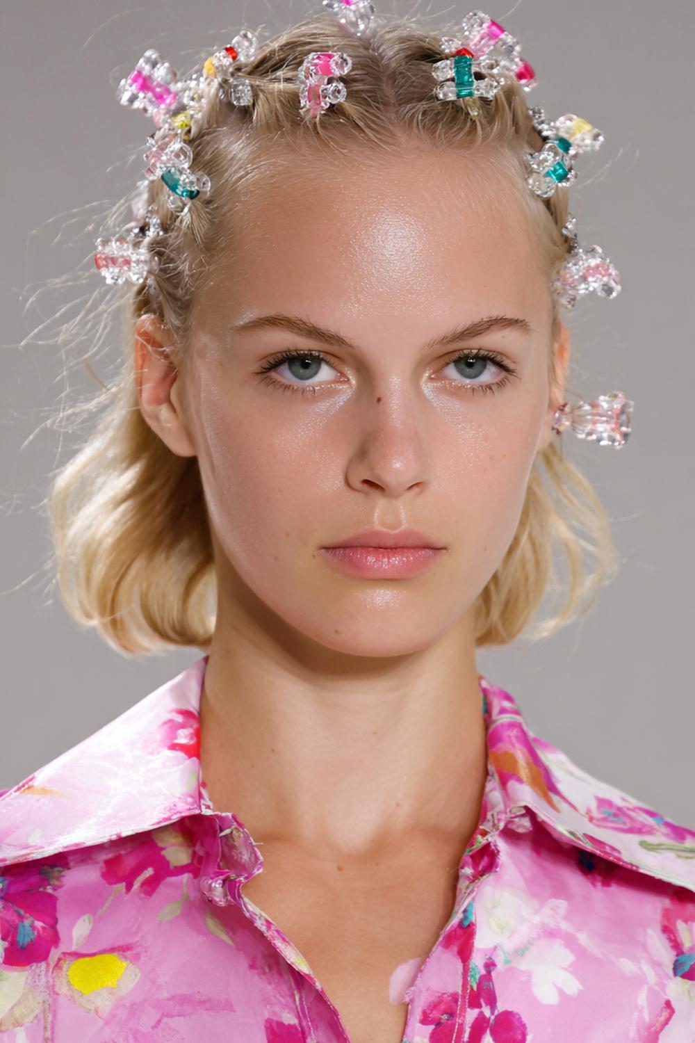 8. Urlaubs Frisuren 2026: Blasenzopf mit transparenten Mini-Gummis