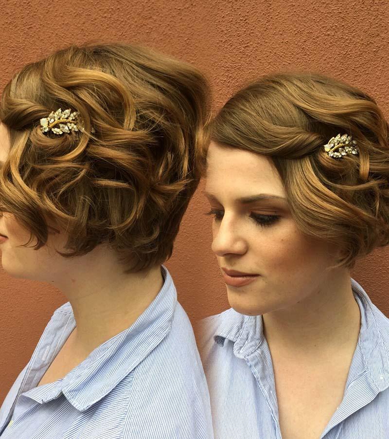 Vintage Frisur kurze Haare Klammer